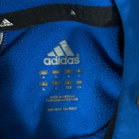 Adidas Royal Blue Hoodie with Black and White Accents - Picture 4 of 6